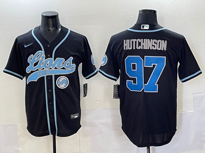 Men 2025 Detroit Lions #97 Hutchinson Black joint name 2025 Nike Limited NFL Jersey style 009->detroit lions->NFL Jersey
